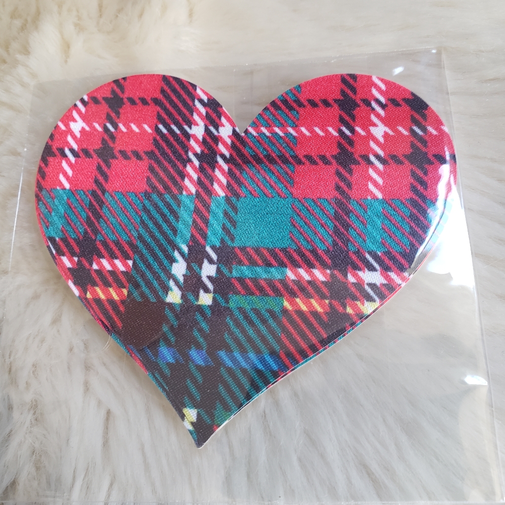 Free W Purchase Red Plaid Heart Pasties